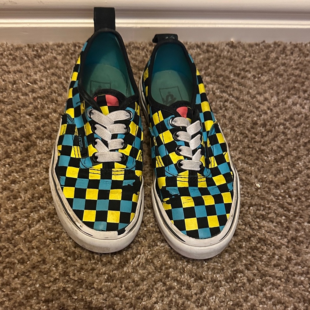 Vans Kids Sneakers - Blue and Yellow Checkered Board
